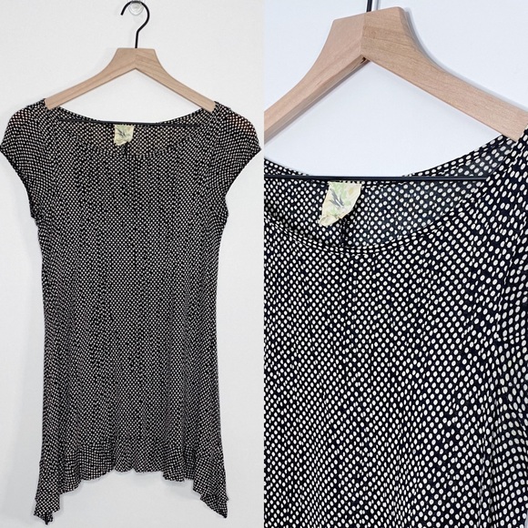 ANTHROPOLOGIE WESTON WEAR Black & Cream Dot Top XS - Picture 15 of 15